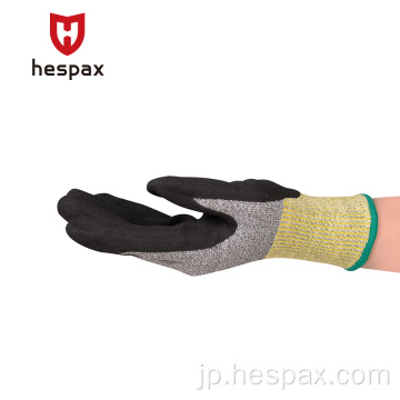 Hespax OEMアンチカットラテックスグローブハンド保護